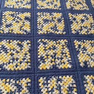 Handmade crochet throw blanket 63’ x 52’